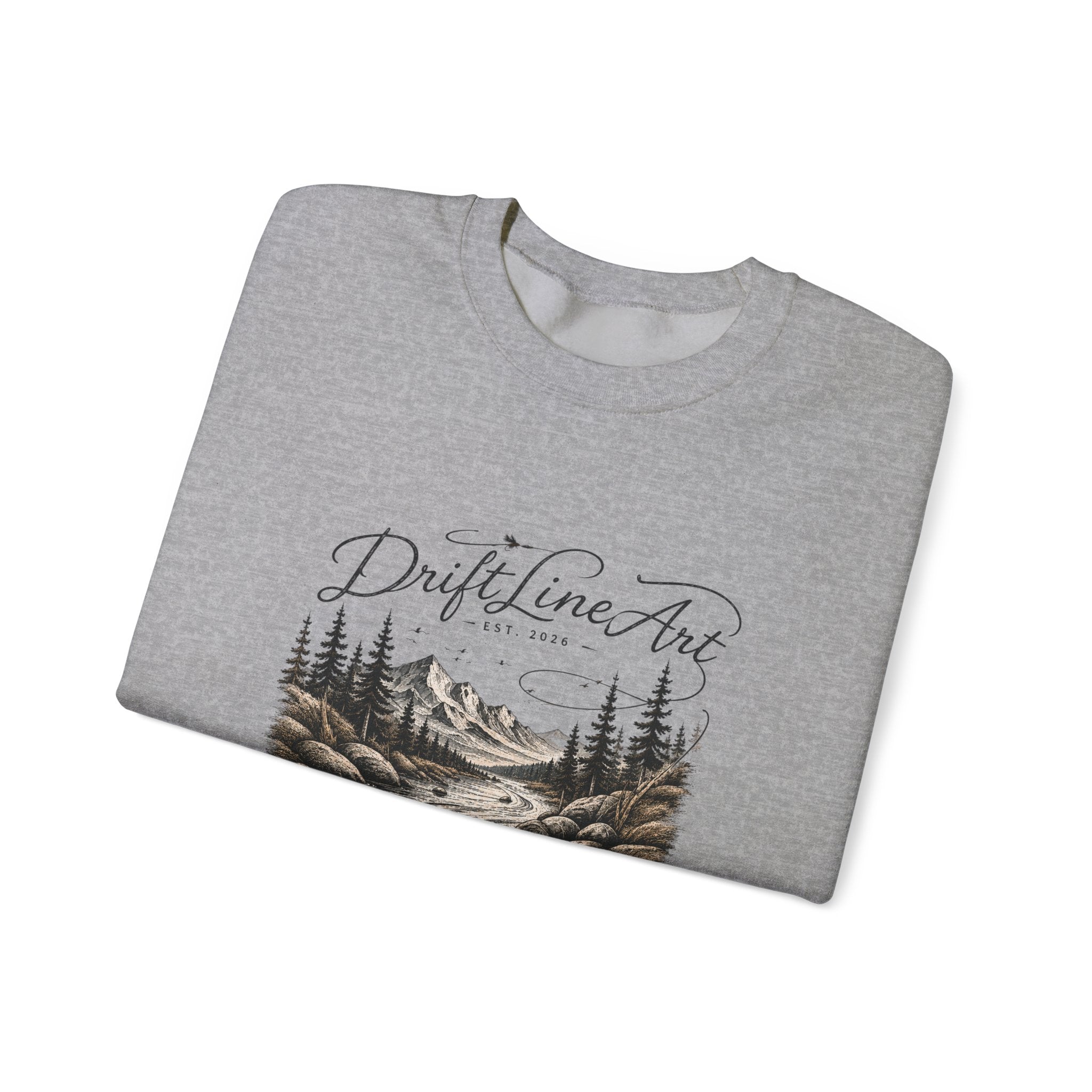 Drift Line Art Crewneck - Trout Tales Collection