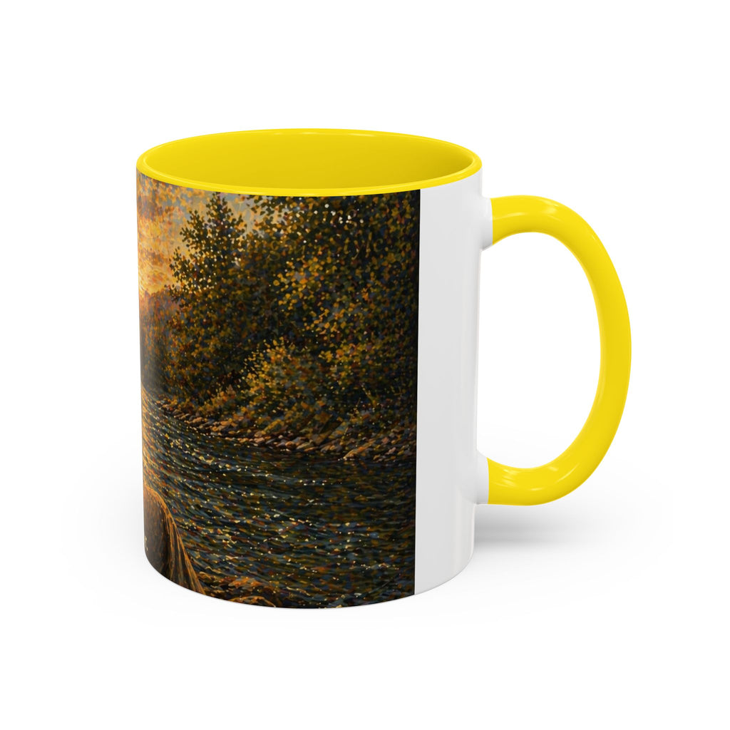 Rustic Fly Fisherman Coffee Mug – 'Trout Whisperer' Scenic Accent Mug (11/15oz)