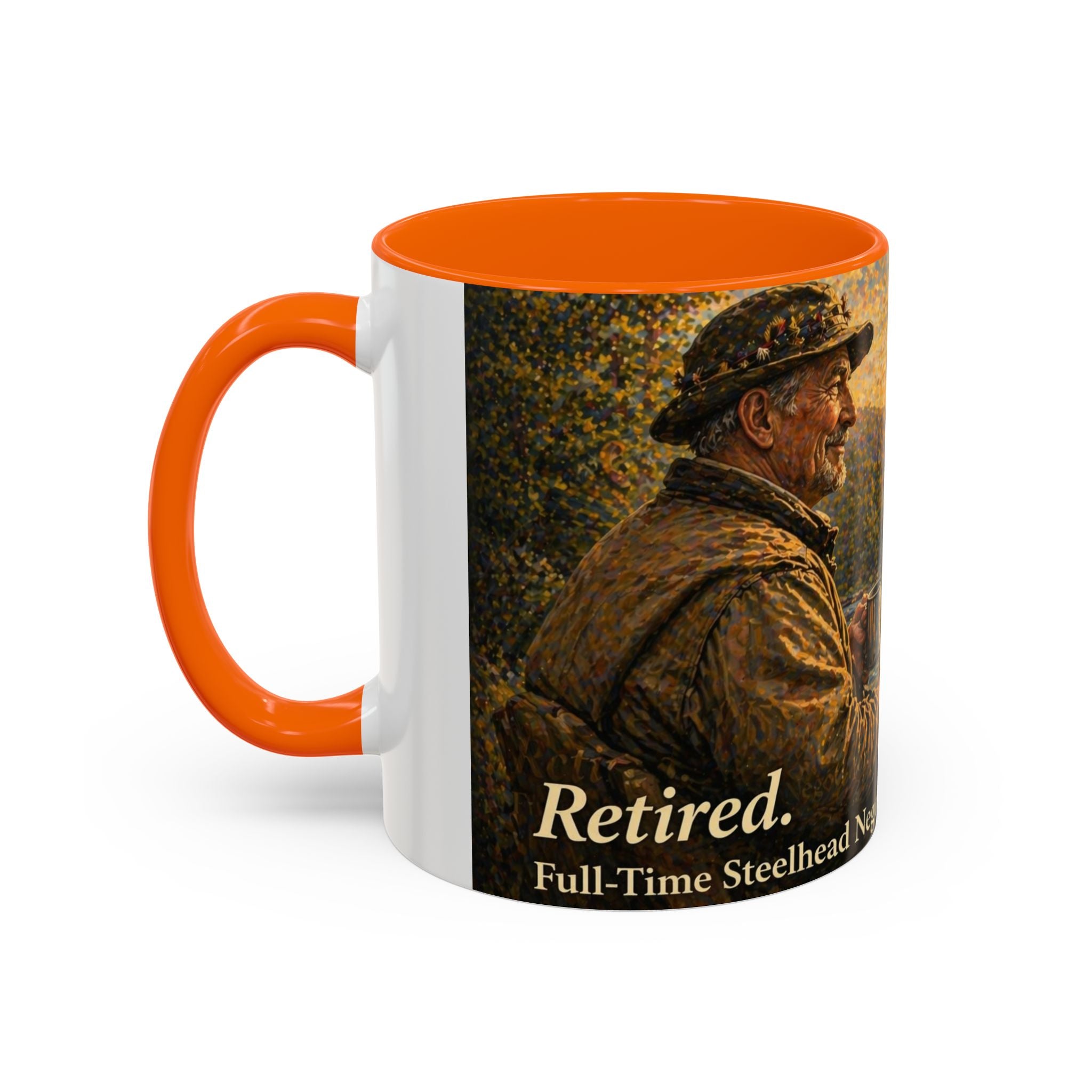 Rustic Fly Fisherman Coffee Mug – 'Trout Whisperer' Scenic Accent Mug (11/15oz)
