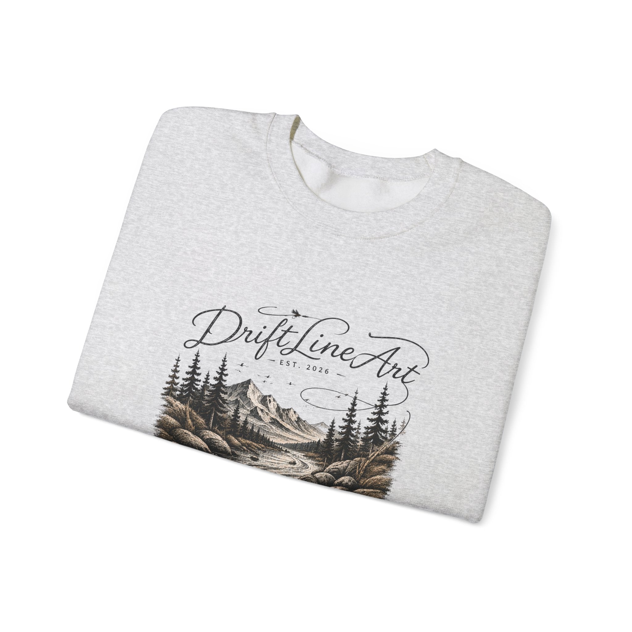 Drift Line Art Crewneck - Trout Tales Collection