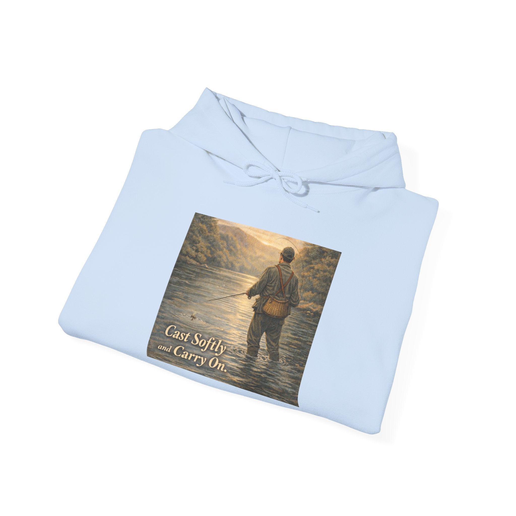 Hoodie — 'Can't Stop, Carry On' Sunset Fishing Graphic