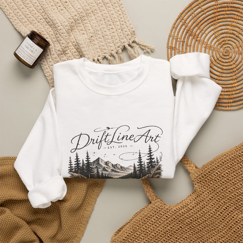 Drift Line Art Crewneck - Trout Tales Collection