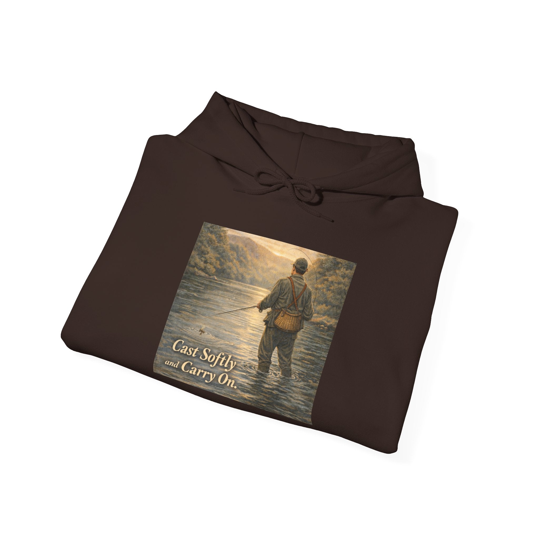 Hoodie — 'Can't Stop, Carry On' Sunset Fishing Graphic