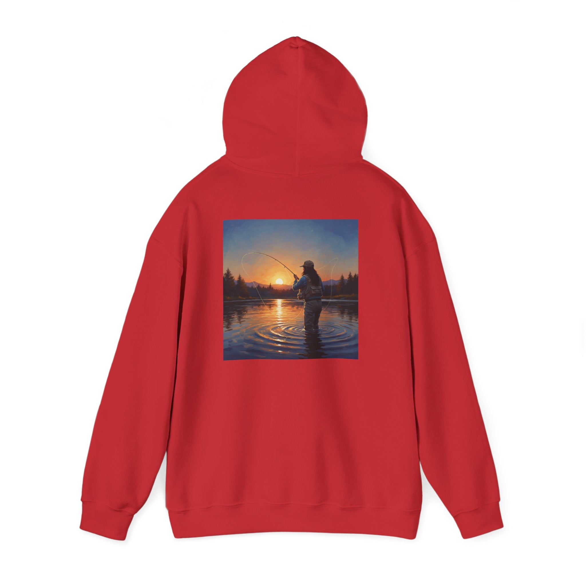 Sunset Fly Fishing Hoodie – Tranquil Angler Graphic Pullover
