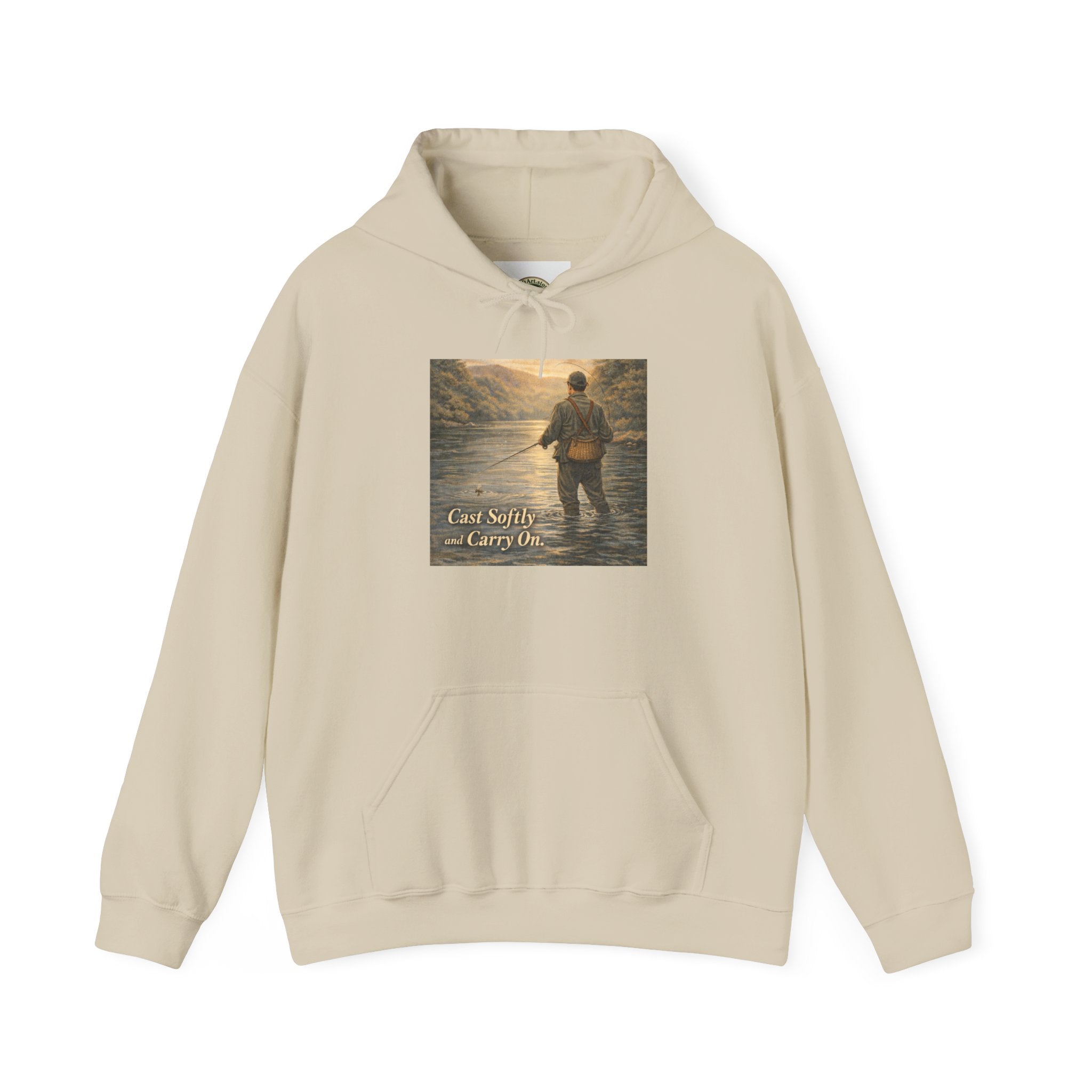 Hoodie — 'Can't Stop, Carry On' Sunset Fishing Graphic