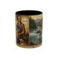 Steelhead Fishing Coffee Mug — Vintage Angler River Scene Accent Mug (11/15oz)