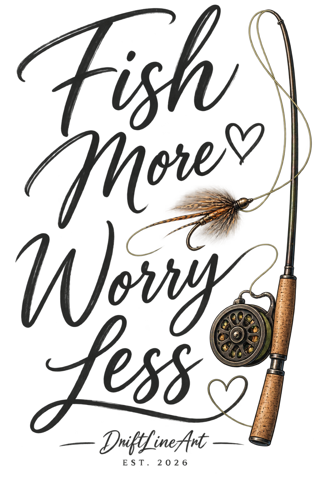 Fish More Worry Less - Women's - Trout Tales Collection