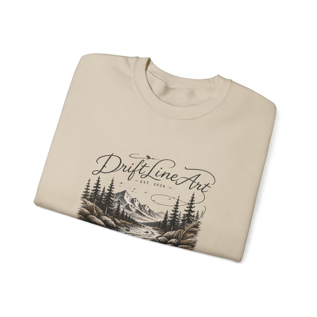 Drift Line Art Crewneck - Trout Tales Collection