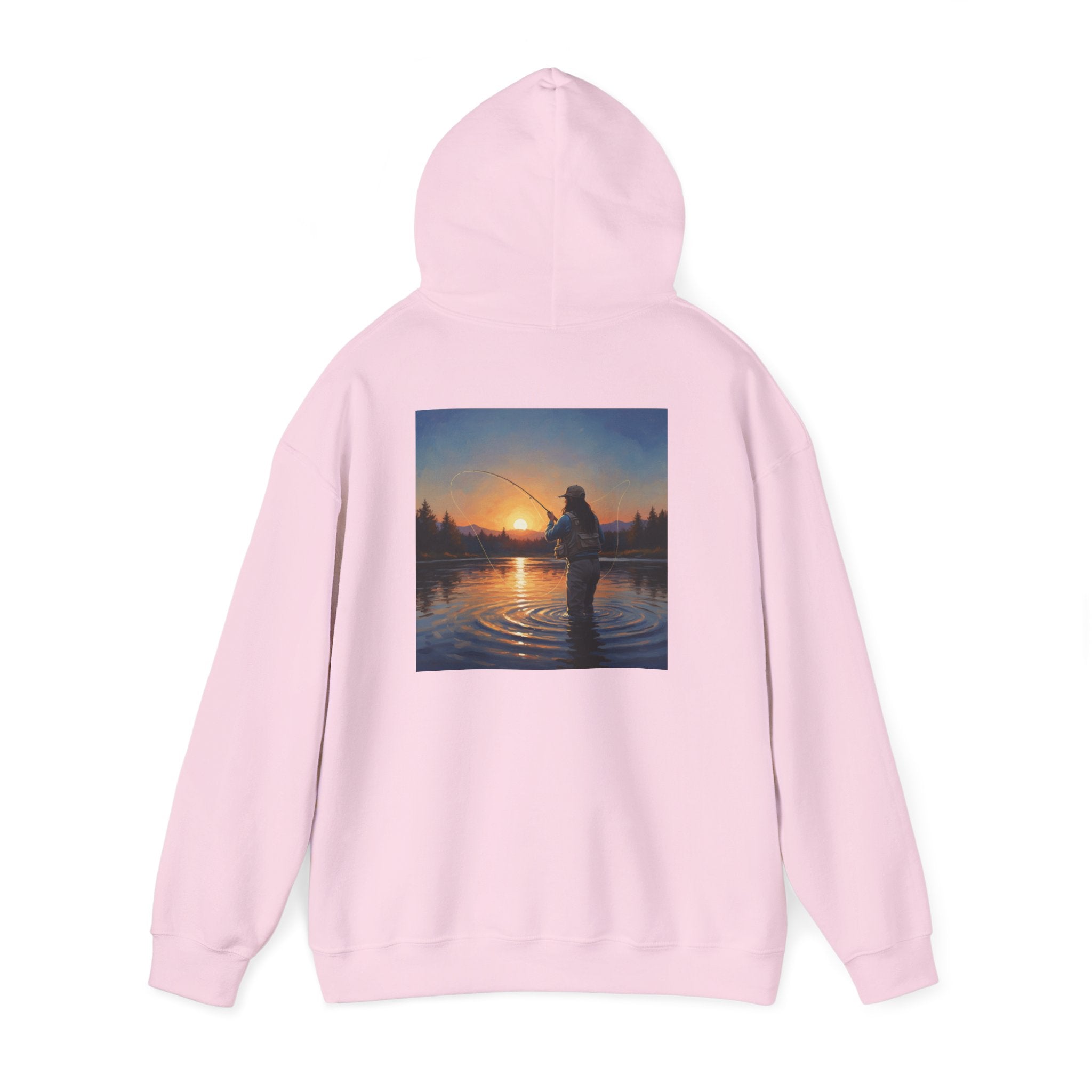 Sunset Fly Fishing Hoodie – Tranquil Angler Graphic Pullover