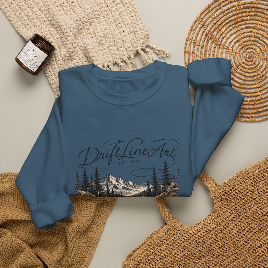 Drift Line Art Crewneck - Trout Tales Collection