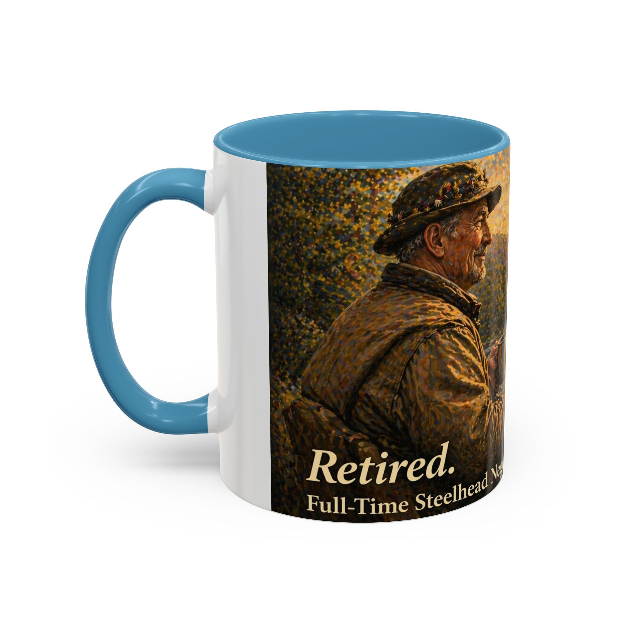 Rustic Fly Fisherman Coffee Mug – 'Trout Whisperer' Scenic Accent Mug (11/15oz)