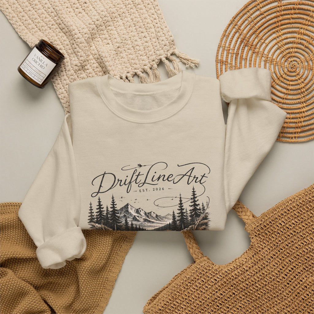 Drift Line Art Crewneck - Trout Tales Collection
