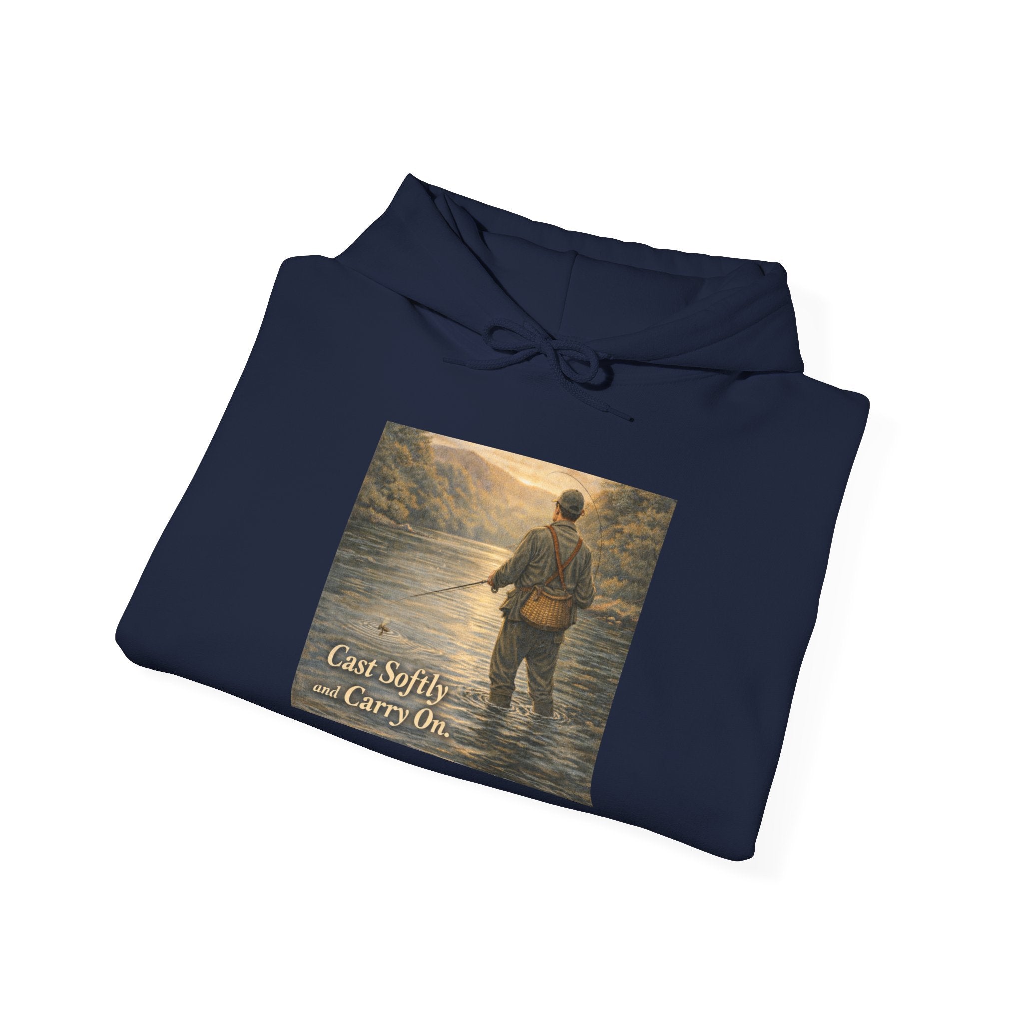 Hoodie — 'Can't Stop, Carry On' Sunset Fishing Graphic
