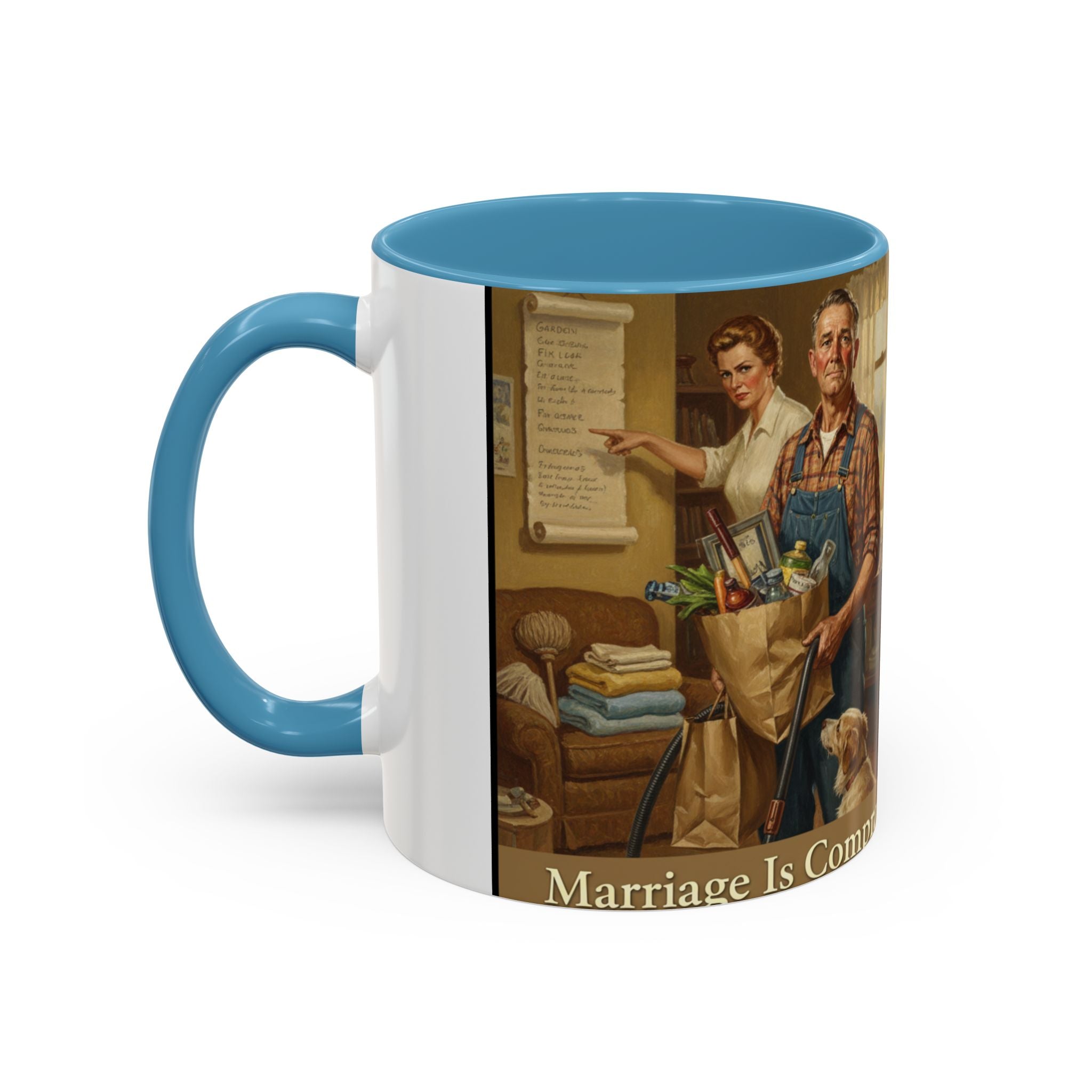 Steelhead Fishing Coffee Mug — Vintage Angler River Scene Accent Mug (11/15oz)