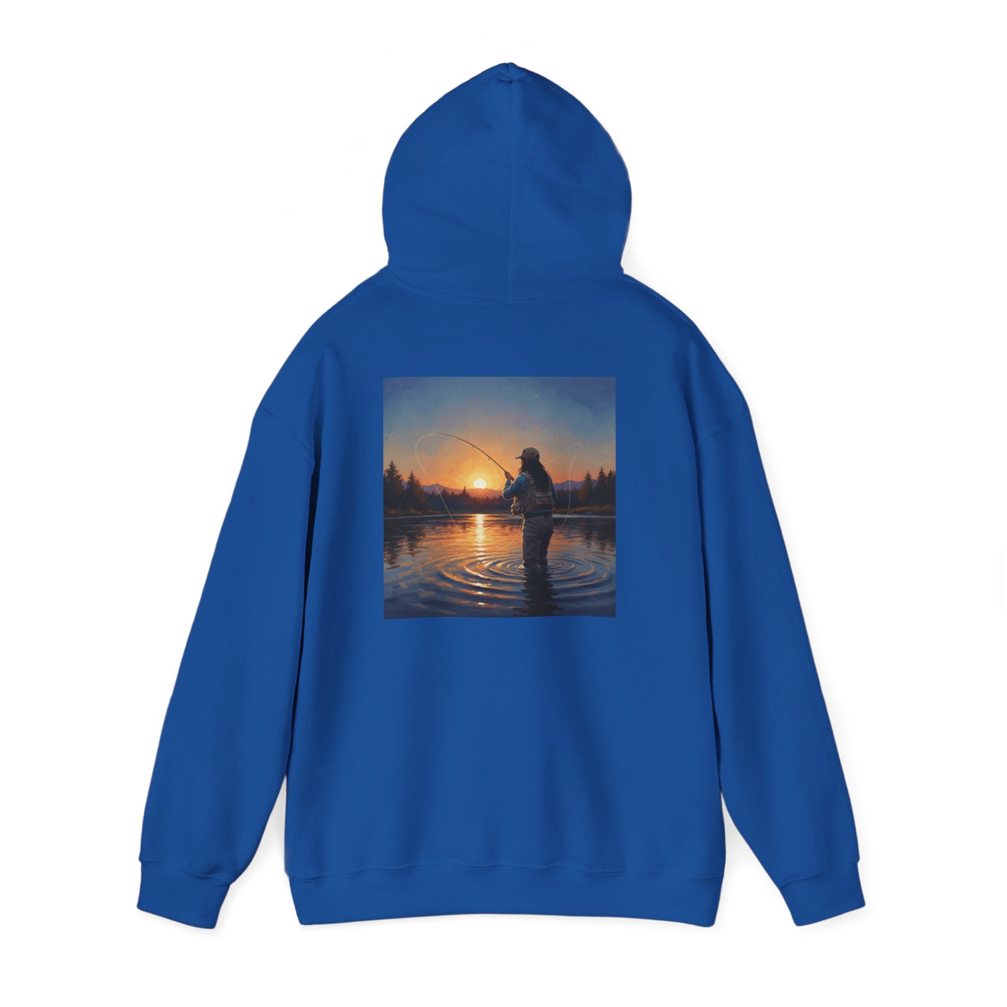 Sunset Fly Fishing Hoodie – Tranquil Angler Graphic Pullover