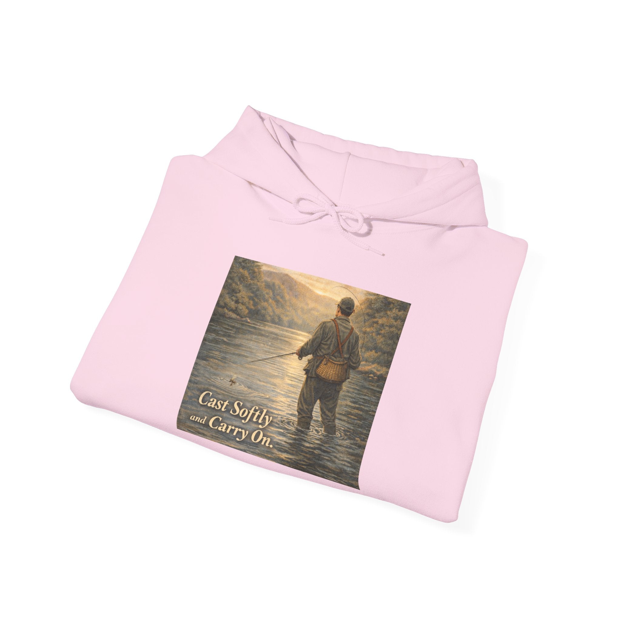 Hoodie — 'Can't Stop, Carry On' Sunset Fishing Graphic