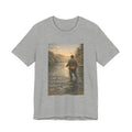 Fishing Tee — "Cast Softly and Carry On" Vintage River Scene T-Shirt