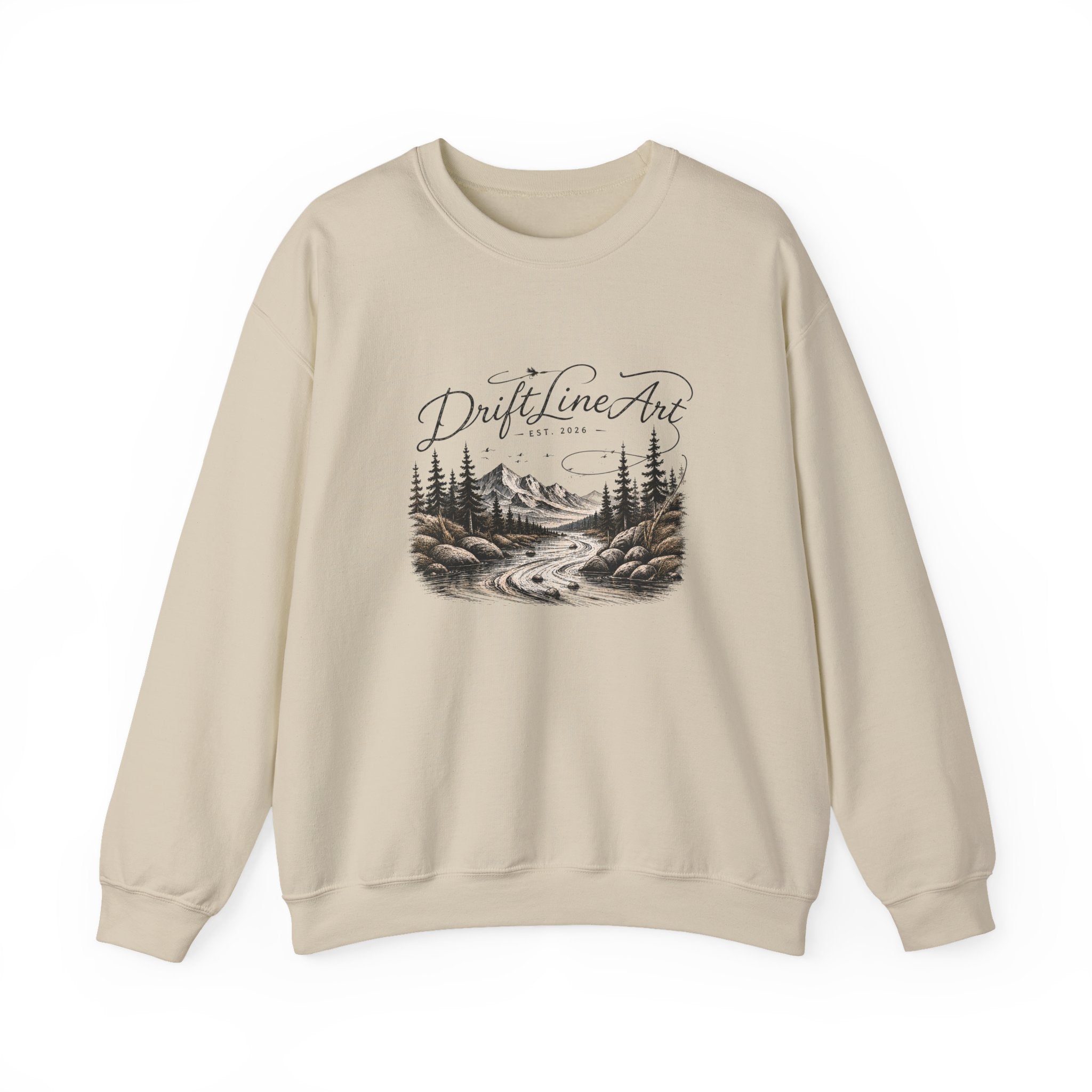 Drift Line Art Crewneck - Trout Tales Collection