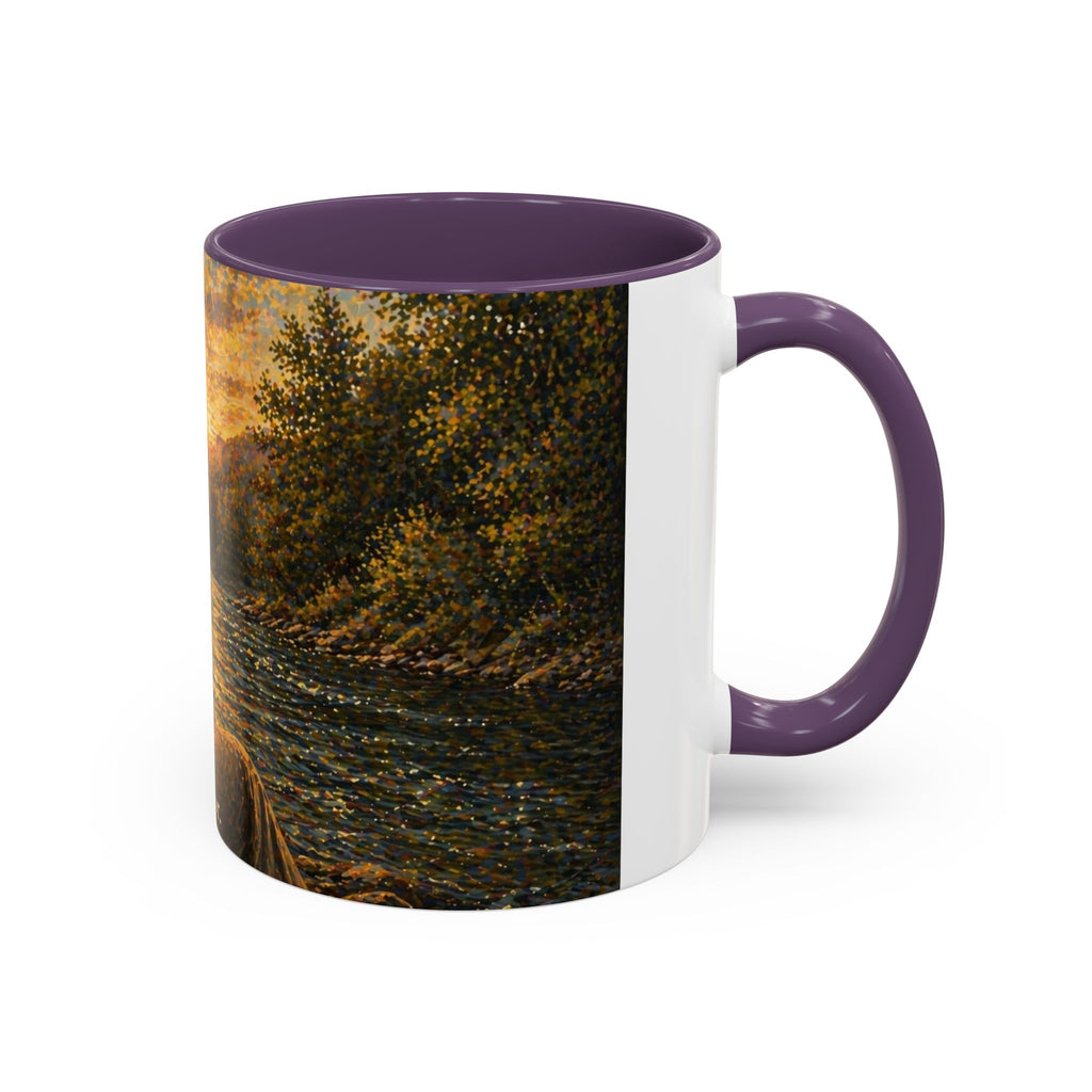 Rustic Fly Fisherman Coffee Mug – 'Trout Whisperer' Scenic Accent Mug (11/15oz)