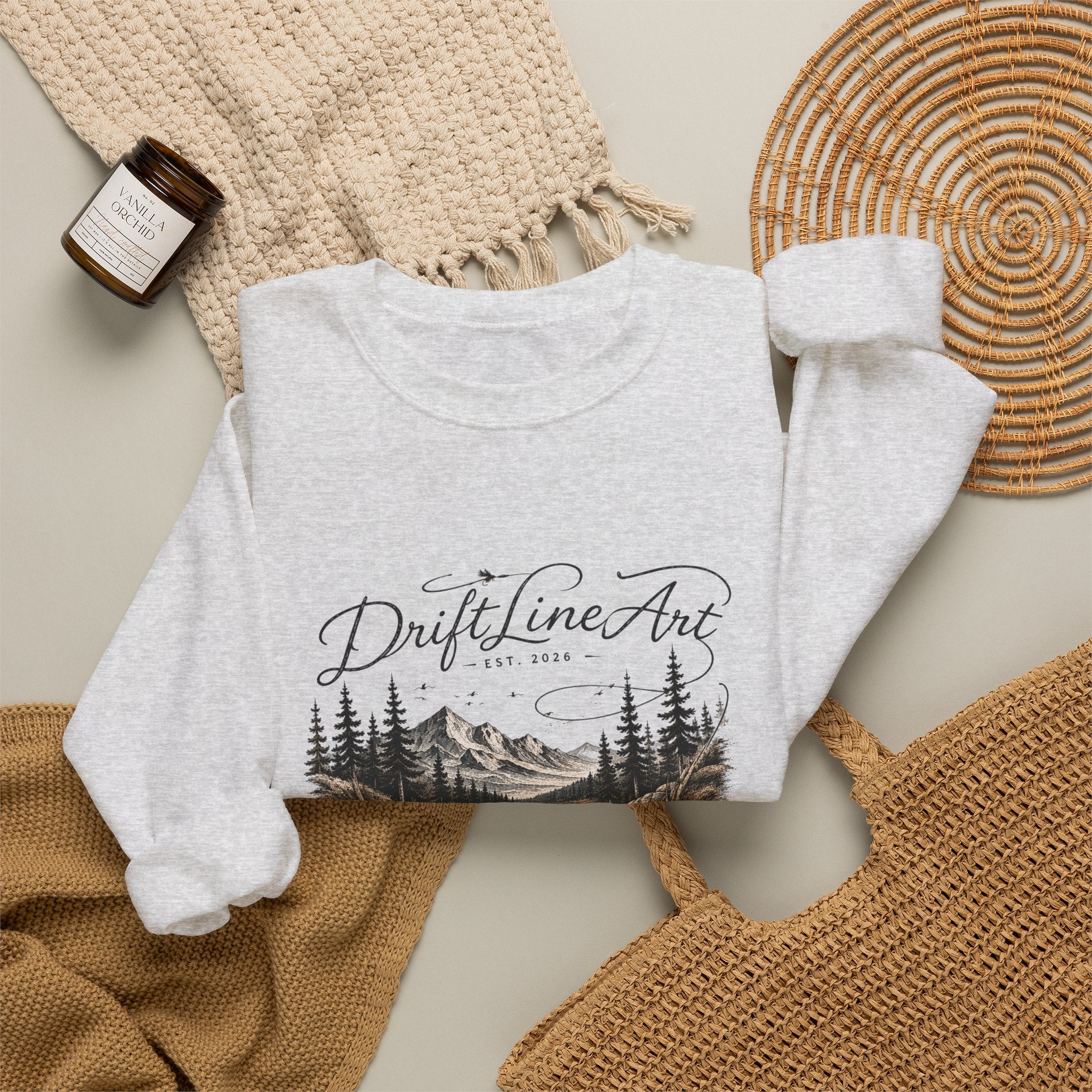 Drift Line Art Crewneck - Trout Tales Collection