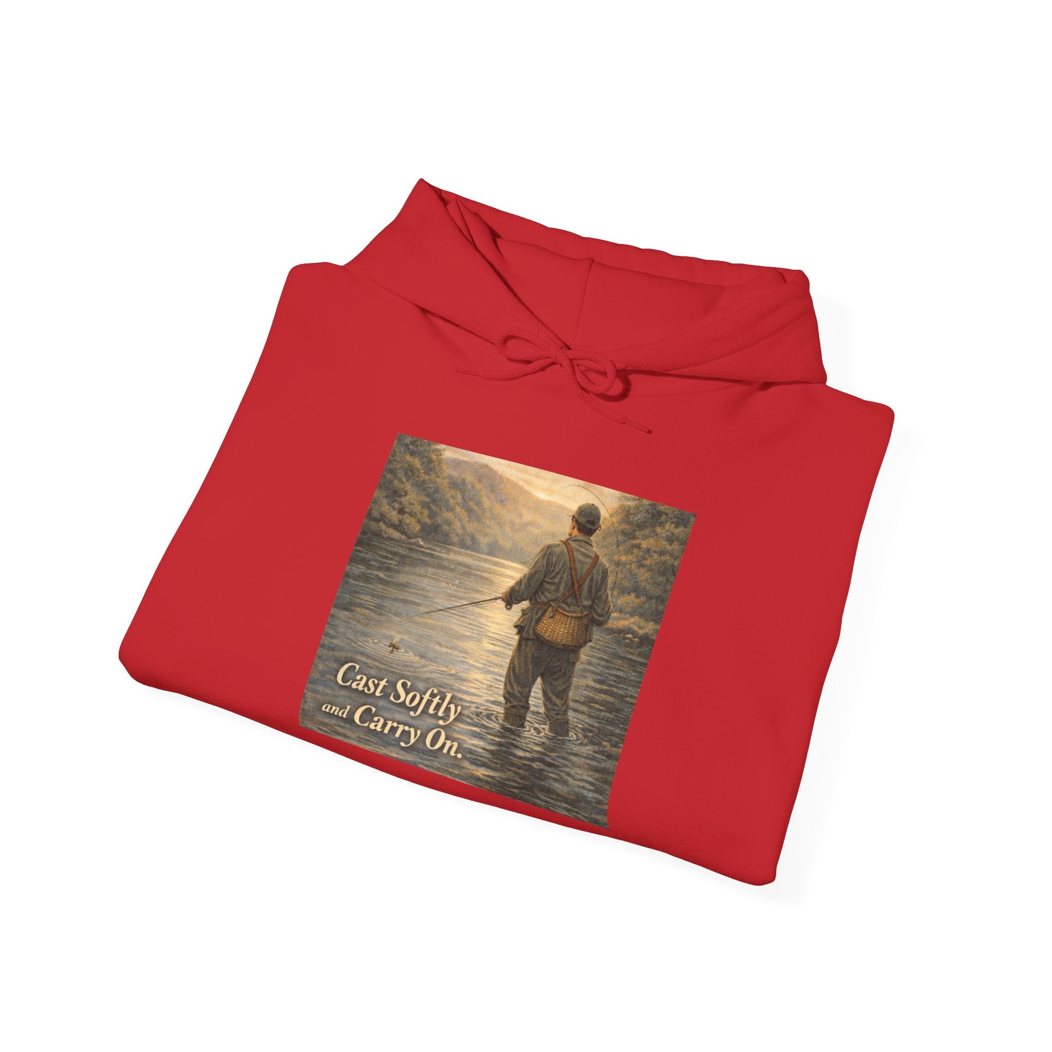 Hoodie — 'Can't Stop, Carry On' Sunset Fishing Graphic